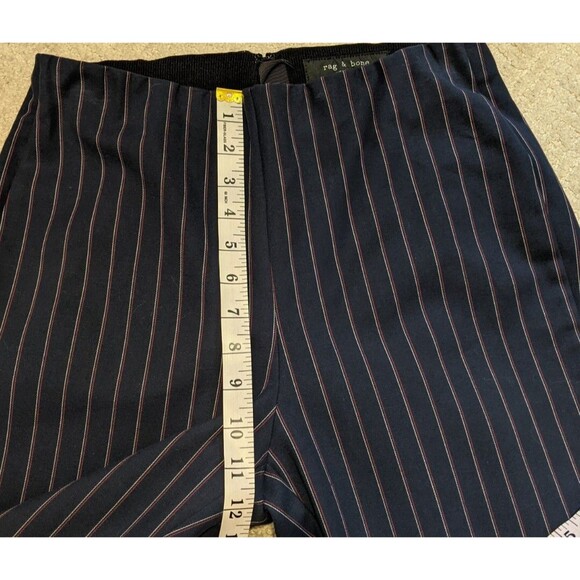 Rag & Bone Women's Simone Pant Navy Striped Cropped High Rise Business Casual 8 - Picture 7 of 15
